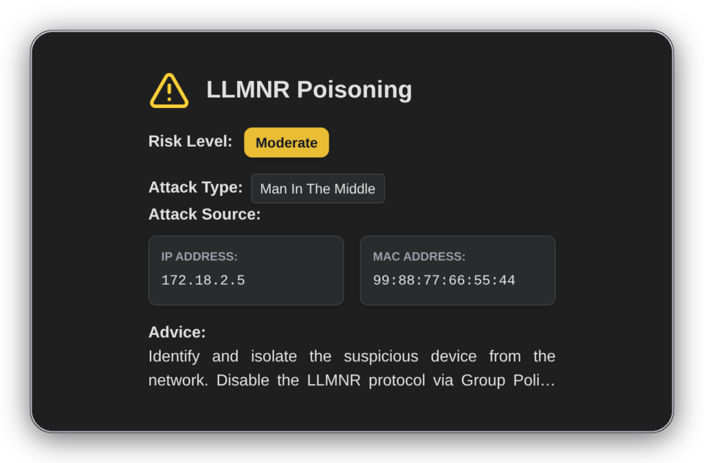 Oxyscan attack detection: real time intrusion alerts on the network
